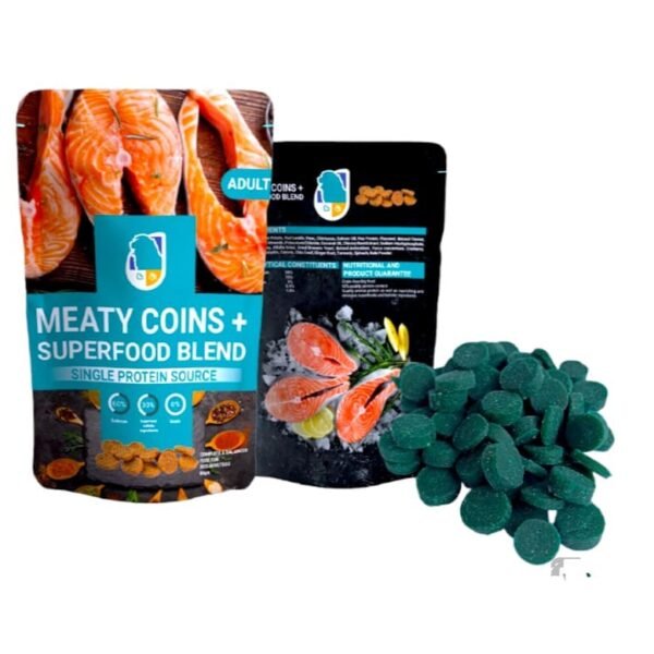 Meaty Coins Adult Dog Treats with SALMON - 80gm