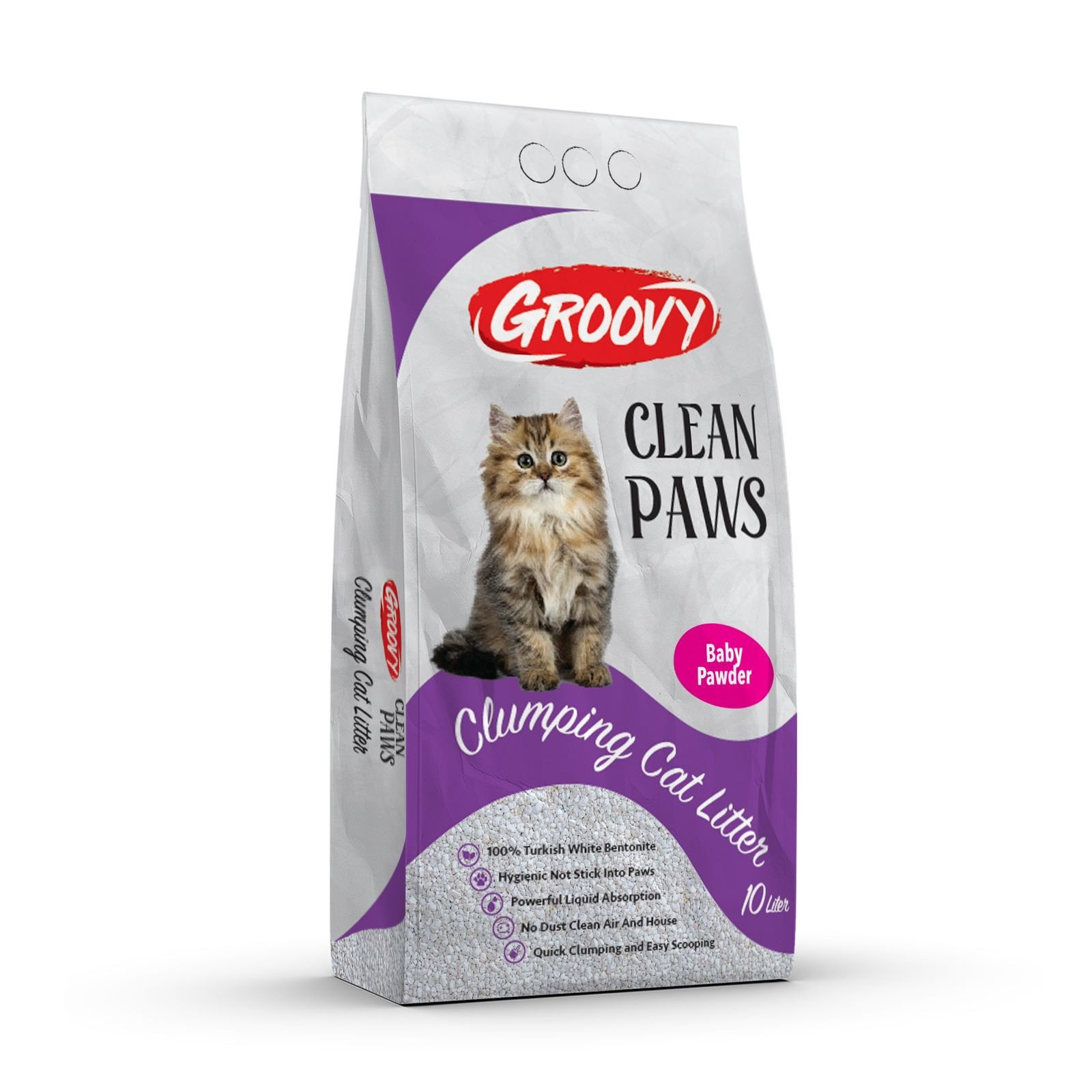 38361665588902 Groovy Clumping Cat Litter - Baby Powder - 10L - الصورة 1