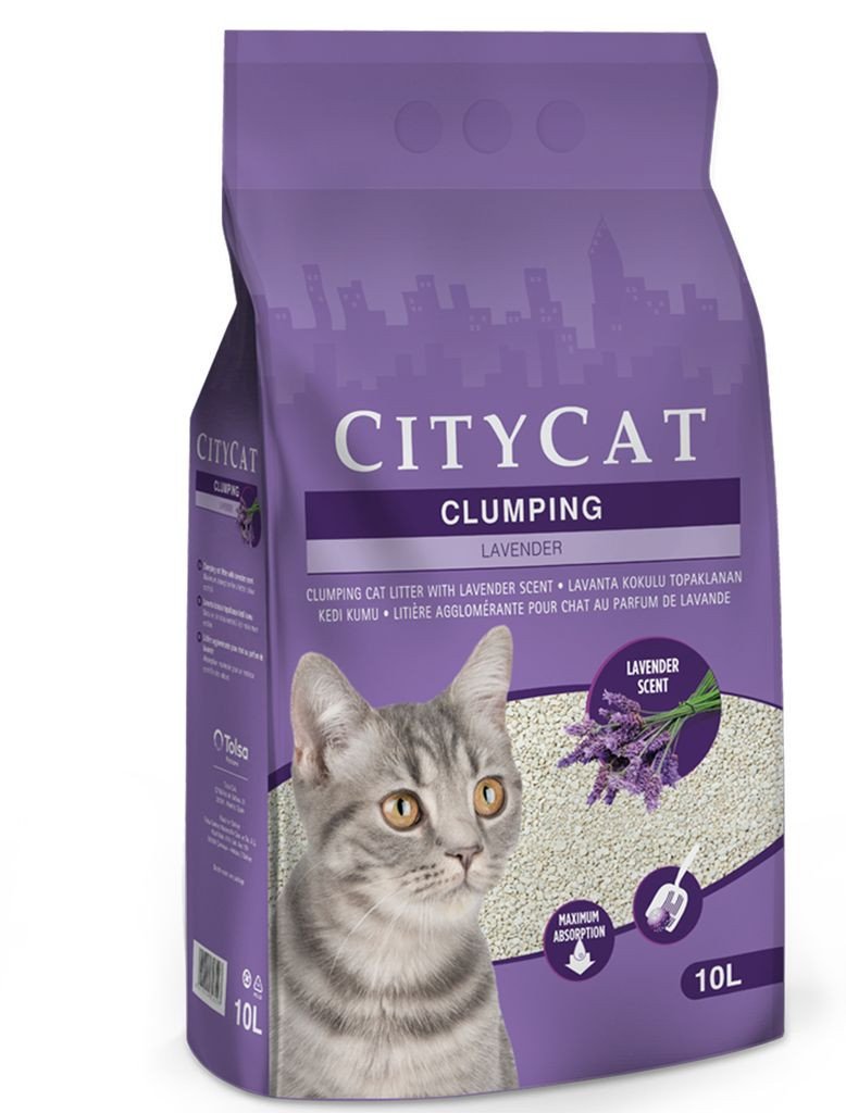 42711698087272 CITYCAT Clumping Cat Litter Lavender Scent - 10L - الصورة 1