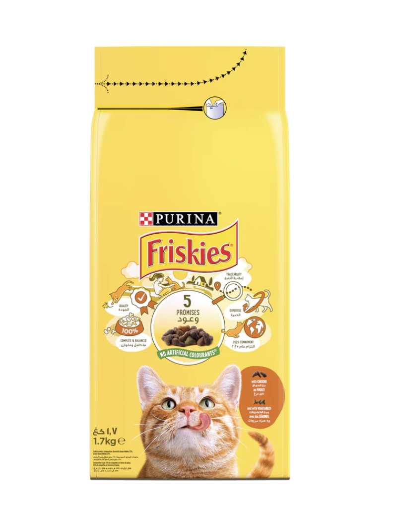47861670853708 Friskies With Chicken & Vegetable Cat Dry Food 1.7 kg - الصورة 1