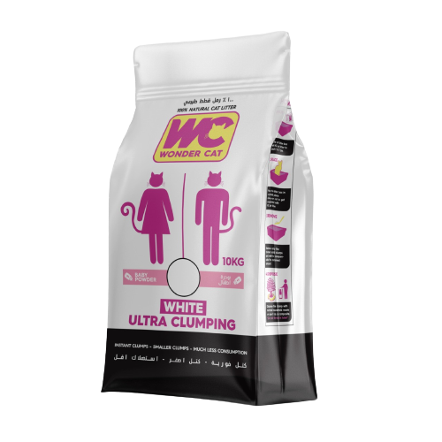 48491647249884 Wonder Cat White Ultra Clumping Cat Litter - Baby Powder 10KG - الصورة 1