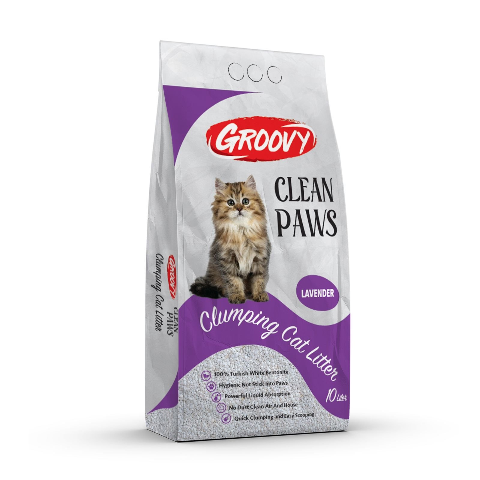 61531665588842 Groovy Clumping Cat Litter - Lavender - 10L - الصورة 1