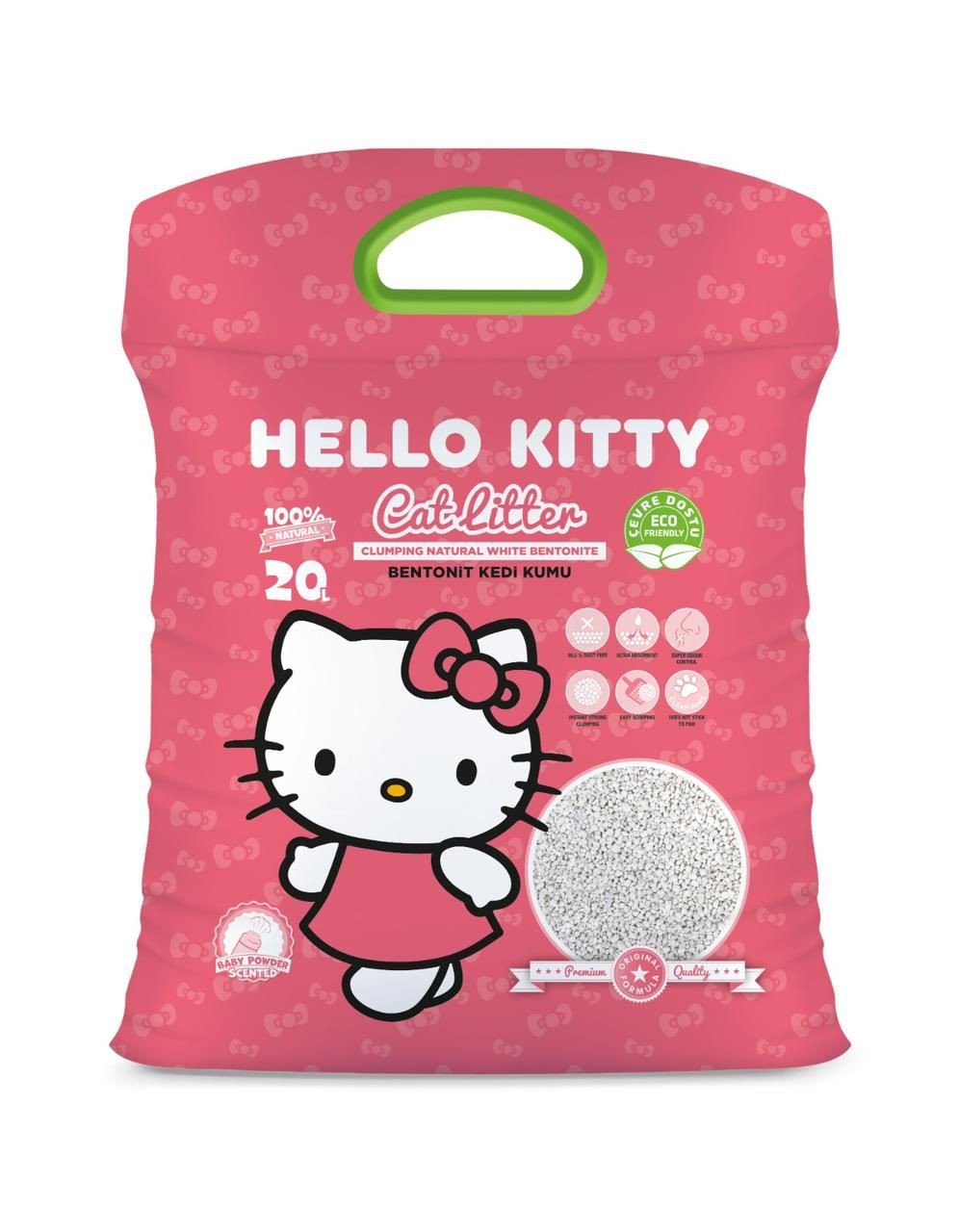 62141717964175 Hello Kitty Clumping Cat Litter - Baby Powder 20L - الصورة 1
