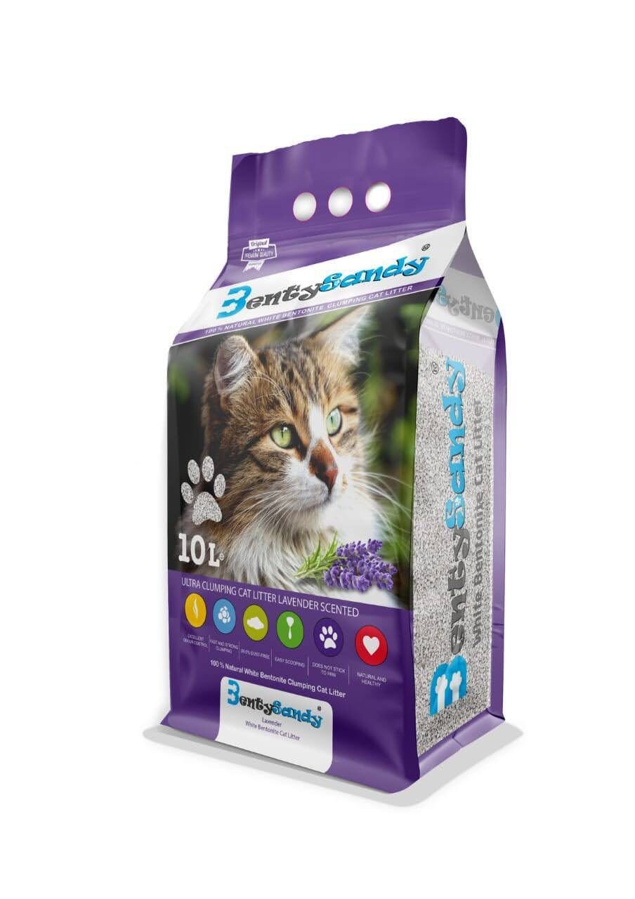 84111652881736 BentySandy Clumping Cat Litter - Lavender Scented 10L - الصورة 1